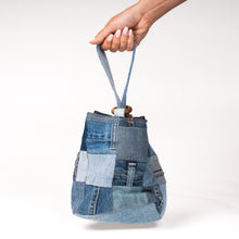 Load image into Gallery viewer, Denim Drawstring Clutch