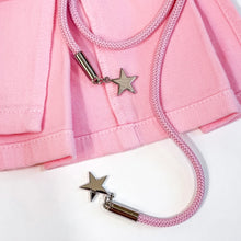 Load image into Gallery viewer, Pink Denim Side Lace Pleated Skirt