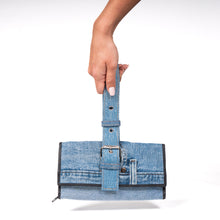 Load image into Gallery viewer, Denim Wristlet Clutch
