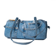 Load image into Gallery viewer, Denim Barrel Bag
