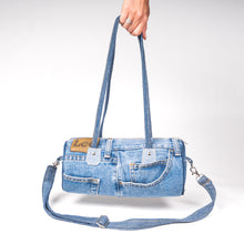 Load image into Gallery viewer, Denim Barrel Bag
