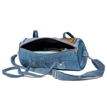 Load image into Gallery viewer, Denim Barrel Bag
