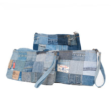 Load image into Gallery viewer, Denim Patchwork Clutch
