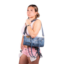 Load image into Gallery viewer, Denim Barrel Bag
